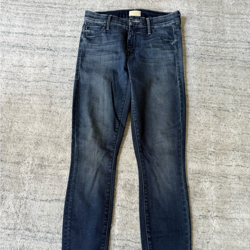Mother Jeans Skinny Ankle Crop Indigo Sz 25